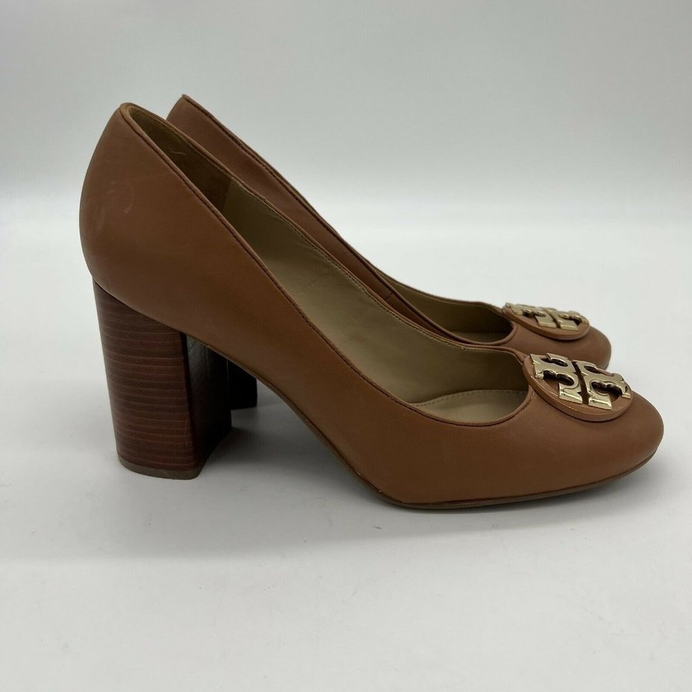 Tory Burch Janey Pump in Royal Tan Calf Leather Size 8
